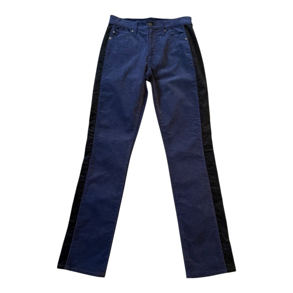 AG Adriano Goldschmied The Mari Tuxedo Stripe High Rise Straight Leg Jean Size 4